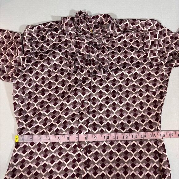 Downeast KELLY SHIRTDRESS WITH BOW TIE NEW with tags Size Medium GEO PEPPERCORN - Picture 14 of 15